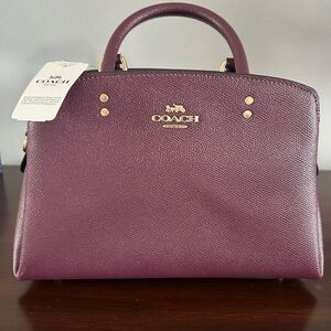NWT COACH MINI LILLIE CARRYALL BOYSENBERRY RARE
